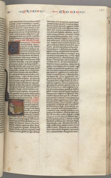 Fol. 190r,Tobit, historiated initial T, Tobit sleeping on a bed, c. 1275-1300. Creator: Unknown