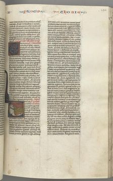 Fol. 190r,Tobit, historiated initial T, Tobit sleeping on a bed, c. 1275-1300. Creator: Unknown