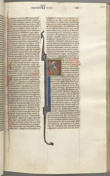 Fol. 112r, Kings II, historiated initial F, the beheading of the Amalekite, c. 1275-1300. Creator: Unknown