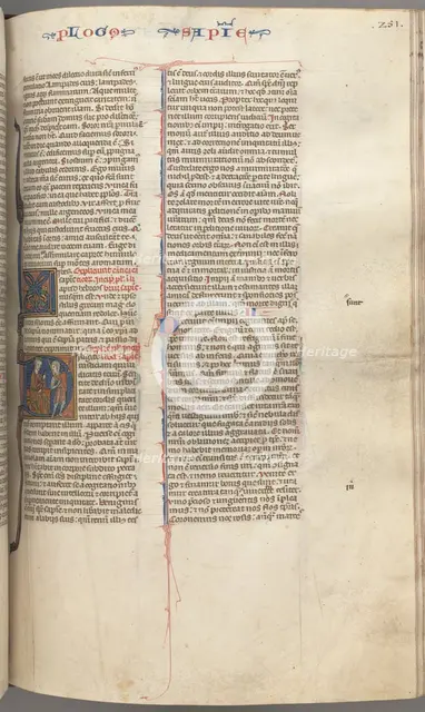 Fol. 251 r, Wisdom, historiated initial D, Solomon instructing a soldier, c. 1275-1300. Creator: Unknown.