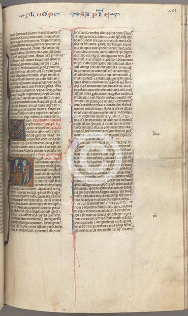 Fol. 251 r, Wisdom, historiated initial D, Solomon instructing a soldier, c. 1275-1300. Creator: Unknown.