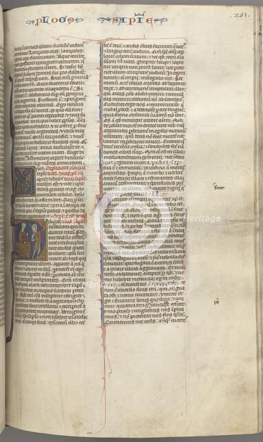 Fol. 251 r, Wisdom, historiated initial D, Solomon instructing a soldier, c. 1275-1300. Creator: Unknown.