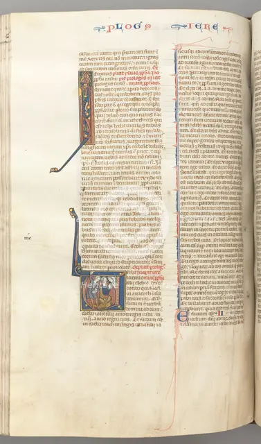 Fol. 292v, Jeremiah, historiated initial V, the stoning of Jeremiah, c. 1275-1300. Creator: Unknown.