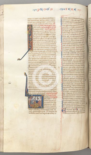 Fol. 292v, Jeremiah, historiated initial V, the stoning of Jeremiah, c. 1275-1300. Creator: Unknown.