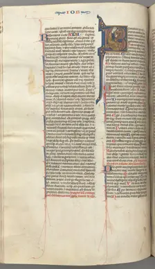 Fol. 214v, Psalm 1, historiated initial 8, David harping, c. 1275-1300. Creator: Unknown