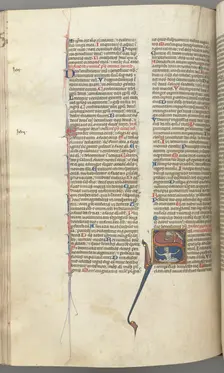 Fol. 224v, Psalm 68, historiated initial S, David in the water appealing to God above, c. 1275-1300. Creator: Unknown