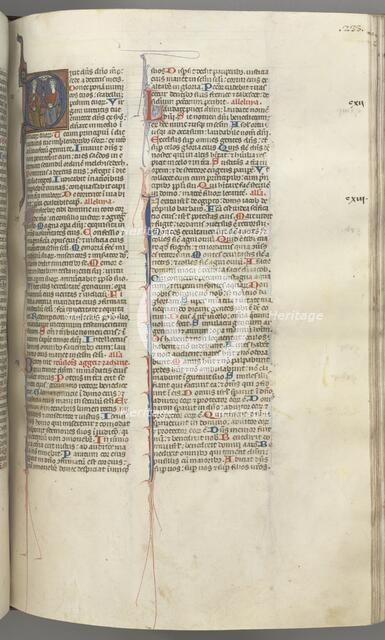 Fol. 233r, Psalm 109, historiated initial D, God the Father and Son..., c. 1275-1300. Creator: Unknown.