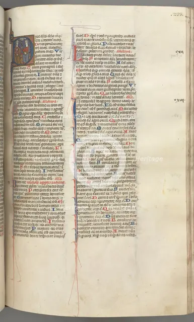 Fol. 233r, Psalm 109, historiated initial D, God the Father and Son..., c. 1275-1300. Creator: Unknown.