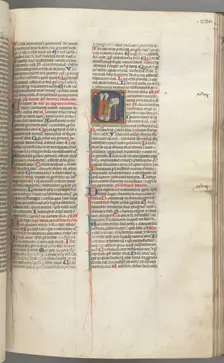 Fol. 230r, Psalm 97, historiated initial C, two clerics singing at a lectern. , c. 1275-1300. Creator: Unknown