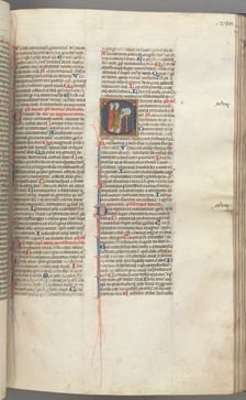Fol. 230r, Psalm 97, historiated initial C, two clerics singing at a lectern. , c. 1275-1300. Creator: Unknown