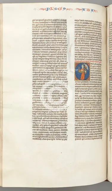 Fol. 361v, Habbakuk, historiated initial O, Habbakuk holding a basket and two stones..., c. 1275-130 Creator: Unknown.