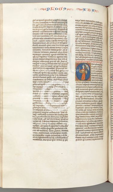 Fol. 361v, Habbakuk, historiated initial O, Habbakuk holding a basket and two stones..., c. 1275-130 Creator: Unknown.