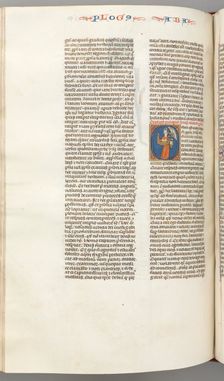 Fol. 361v, Habbakuk, historiated initial O, Habbakuk holding a basket and two stones..., c. 1275-130 Creator: Unknown