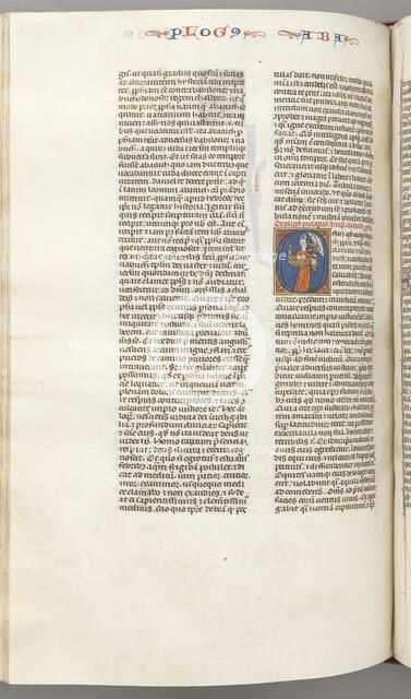 Fol. 361v, Habbakuk, historiated initial O, Habbakuk holding a basket and two stones..., c. 1275-130 Creator: Unknown.