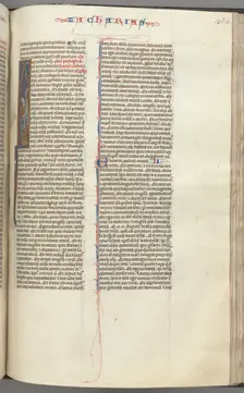 Fol. 365r, Zachariah, historiated initial I, Zachariah standing with a scroll, c. 1275-1300. Creator: Unknown