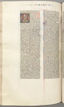Fol. 368v, Malachi, historiated initial O, Malachi seated with a scroll, c. 1275-1300. Creator: Unknown