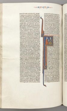 Fol. 382v, Maccabees II, historiated initial F, a golden chalice presented to a Jew, c. 1275-1300. Creator: Unknown