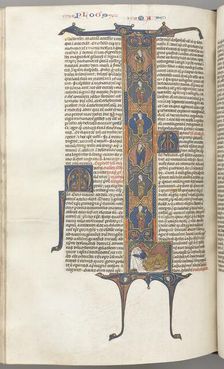 Fol. 391v, Matthew, full-length historiated initial L, the Tree of Jesse, with a sleeping Jesse…, c. Creator: Unknown