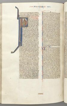 Fol. 453v, Colossians, historiated initial P, Paul standing talking to the bust of God above, c. 127 Creator: Unknown