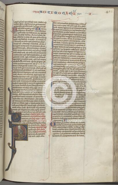 Fol. 456r, Timothy I, historiated initial P, Paul seated, c. 1275-1300. Creator: Unknown.