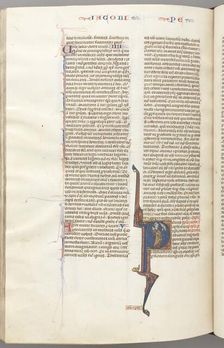 Fol. 477v, Peter, historiated initial P, Peter with a key, talking to the bust of God above, c. 1275 Creator: Unknown