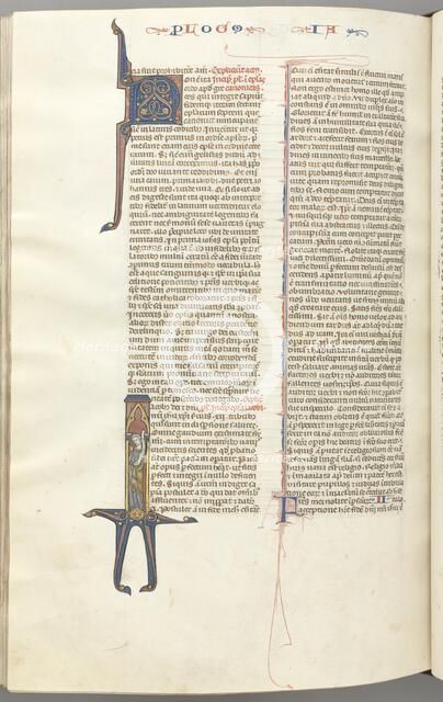 Fol. 476v, James, historiated initial I, James standing with a scroll, c. 1275-1300. Creator: Unknown.