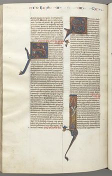Fol. 481v, Jude, historiated initial I, Jude standing with a scroll, c. 1275-1300. Creator: Unknown