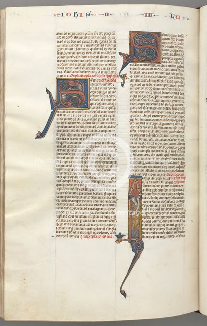 Fol. 481v, Jude, historiated initial I, Jude standing with a scroll, c. 1275-1300. Creator: Unknown.
