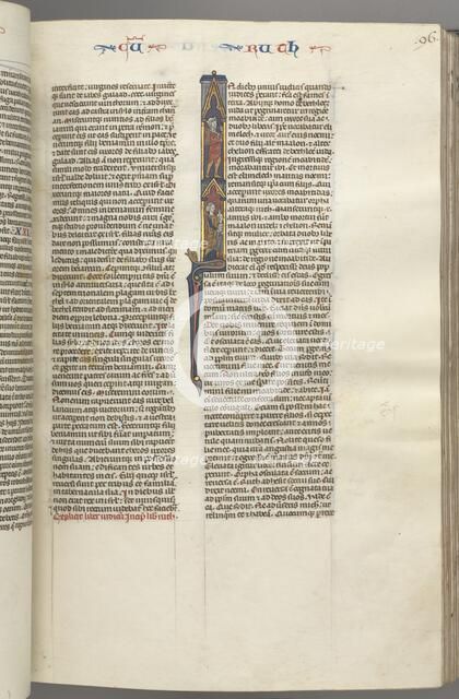 Fol. 96r, Ruth, Historiated Initial I with Elimilech and Naomi., c. 1275-1300. Creator: Unknown.
