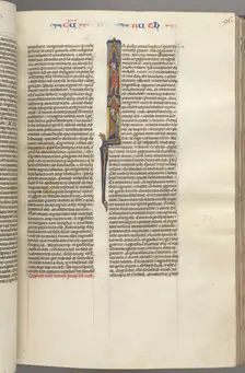 Fol. 96r, Ruth, Historiated Initial I with Elimilech and Naomi., c. 1275-1300. Creator: Unknown