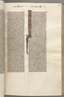 Fol. 96r, Ruth, Historiated Initial I with Elimilech and Naomi., c. 1275-1300. Creator: Unknown