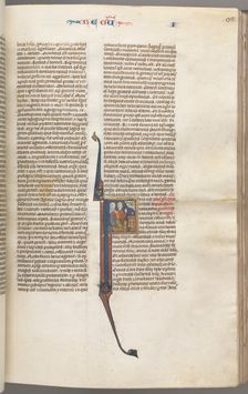 Fol. 98r, Kings I, historiated initial F, Elkanah and Hannah kneeling before an altar..., c. 1275-13 Creator: Unknown