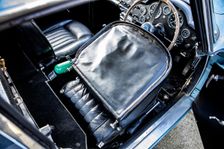 Folded down driver's seat of a 1961 Aston Martin DB4 GT SWB lightweight. Creator: Unknown