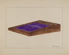 Folding Desk, c. 1937. Creator: Thomas Holloway