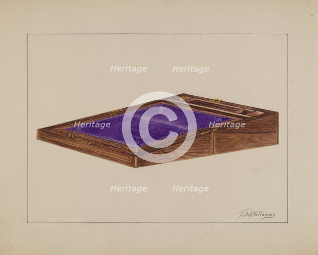 Folding Desk, c. 1937. Creator: Thomas Holloway.