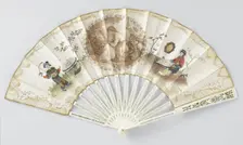 Folding fan decorated with figures, c.1790. Creators: Francis Wheatley, Unknown