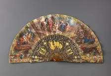 Folding fan with The Finding of Romulus and Remus, mid-18th century. Creator: Unknown
