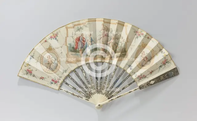 Folding fan with wedding scene, c.1775-c.1799 Creator: Anon.