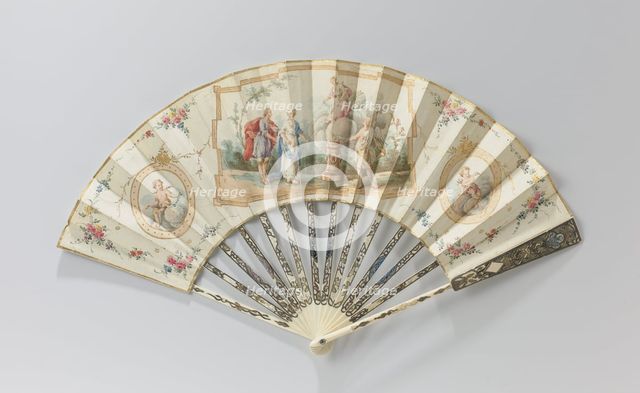 Folding fan with wedding scene, c.1775-c.1799 Creator: Anon.
