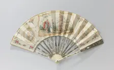 Folding fan with wedding scene, c.1775-c.1799 Creator: Anon