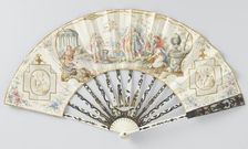 Folding fan with wedding scene, c.1775-c.1780. Creator: Anon
