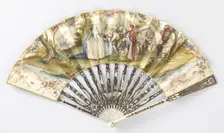 Folding fan with a dancing couple and musicians c.1775-c.1780. Creator: Anon