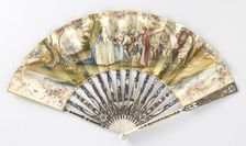Folding fan with a dancing couple and musicians c.1775-c.1780. Creator: Anon