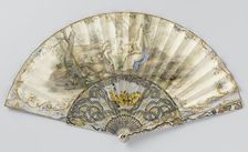 Folding fan with scene from Vertumnus & Pomona, c.1750. Creator: Anon
