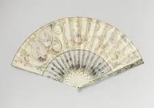 Folding fan with seated woman, c.1775-c.1780. Creator: Anon