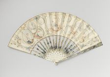 Folding fan with seated woman, c.1775-c.1780. Creator: Anon