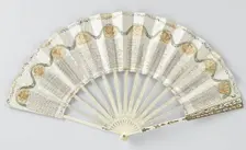 Folding paper fan on ivory frame, c.1780-c.1790. Creator: Anon