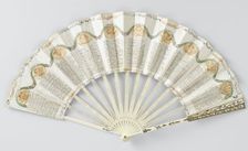 Folding paper fan on ivory frame, c.1780-c.1790. Creator: Anon