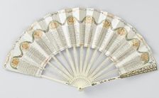Folding paper fan on ivory frame, c.1780-c.1790. Creator: Anon