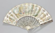 Folding paper fan with wedding scene, c.1765-c.1780. Creator: Anon